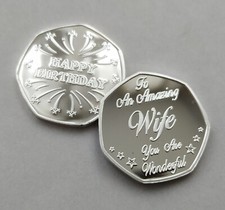 "To An Amazing Wife" Happy Birthday - Coin / Gift / Metal Present