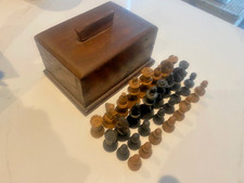 Vintage Mid Century Staunton Pattern Wooden Chess Pieces Full Boxed Set