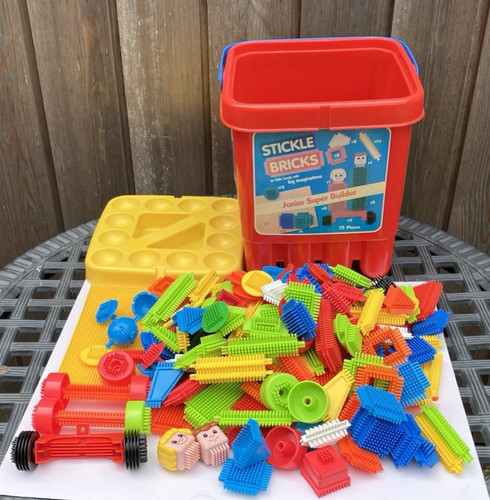 Vintage stickle bricks bucket - vintage,