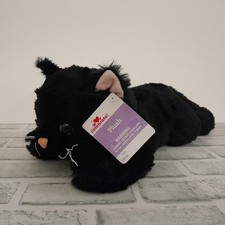 Black Fluffy Plush Cat 18" W/
