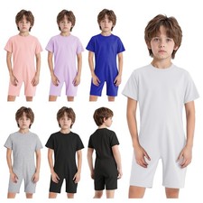 Special Needs Adaptive Clothing Kids Short Sleeve Short Zip One-Piece Playsuit