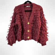 Yu & Me Red Soft Loop Cardigan