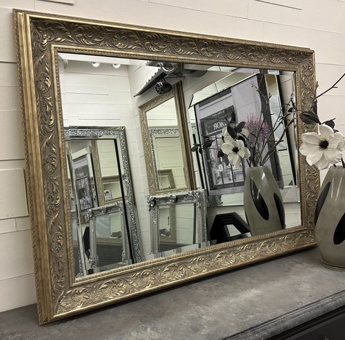 Mirror large antique silver - mirror,
