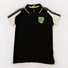 Official Norwich City Kids Black Polo Shirt Age 10-11