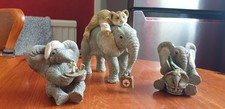 Tuskers Elephant Figurines Bundle (3 Resin Elephants)