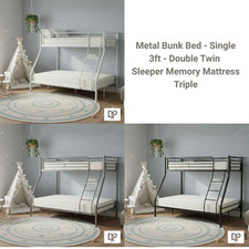 Metal Triple Bunk Bed - Single