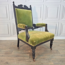 Antique Armchair Carved Wood