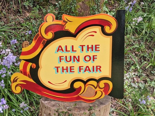 Fairground hand painted panel - fairground,