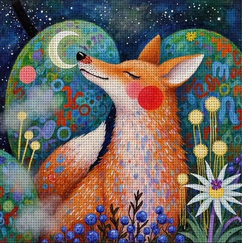 Midnight fox printed count - midnight,