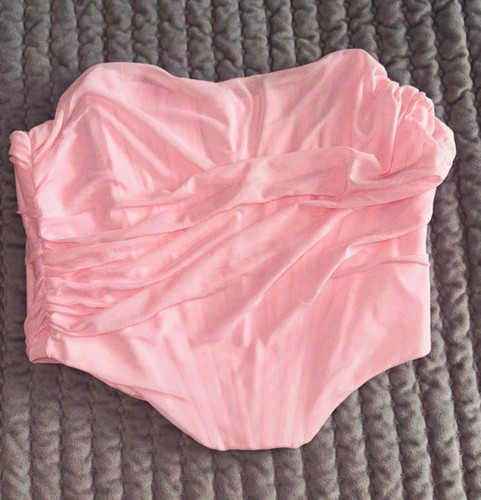 Pink strapless solid overbust - strapless,