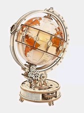 ROKR Luminous Globe 3D Wooden Model Kit ST003 New Sealed