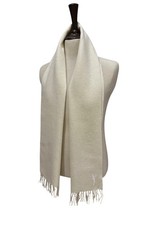 Pre-owned Genuine YSL 100% Wool Scarf White