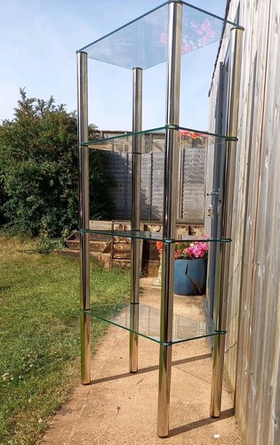 Vintage polished brass etagere - polished,