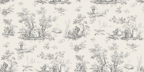 French grey toile - grey, jouy