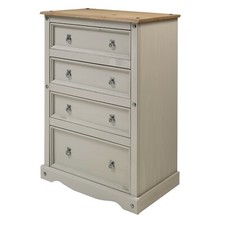 Corona Chest of Drawers Grey Wax Compact 4 Drawer Chest Mercers Furniture®