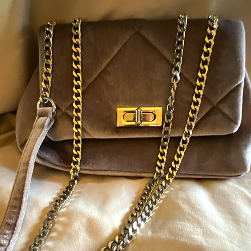 Next grey velvet crossbody - velvet,