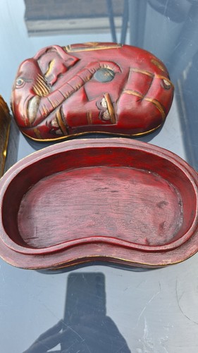 Vintage handcarved wooden - handcarved,