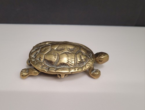 Vintage brass tortoise - tortoise, /