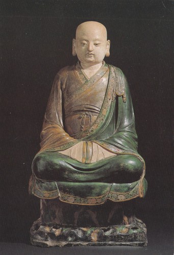 Seated lohan figure chinese - figure,