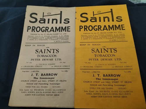 Vintage rugby league - vintage, programme