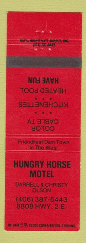 Matchbook cover hungry horse - matchbook,