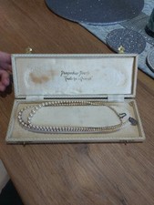 VINTAGE POMPADOUR PEARLS 2 STRAND FAUX PEARL NECKLACE/sterling Silver pendant