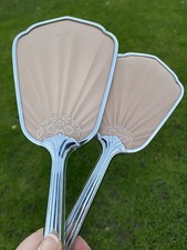 Art Deco Vintage Vanity Dressing Table Brush mirror Set chrome retro 1950s