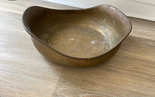 Old large brass bowl - brass,