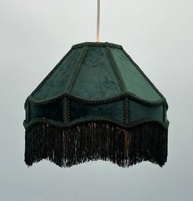 Stunning Green Traditional Velvet Lamp Shade with Tassels 8inch 10inch 12inch