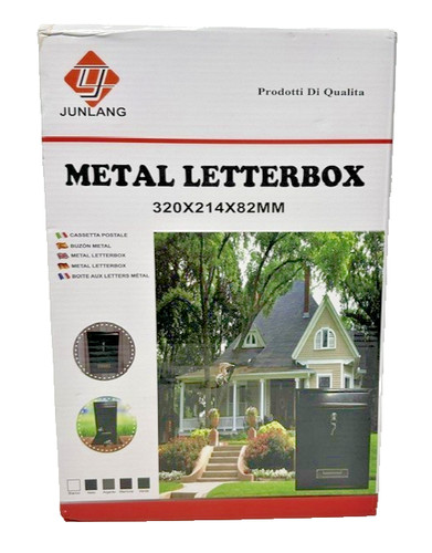 Junlang metal letter box - box, black