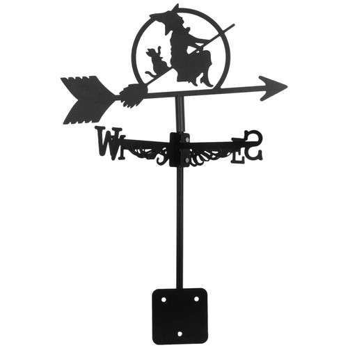 Iron witch weather vane - witch,