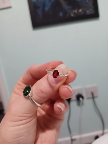 Red garnet 925 - adjustable, ring