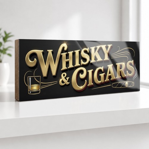 Whisky cigars metal - whisky,