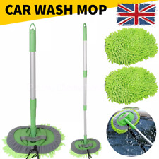Telescopic Car Cleaning Brush Soft Microfiber Mop Wash Kit 3 Replacement Heads