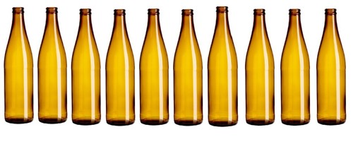 Glass amber beer bottles - amber,