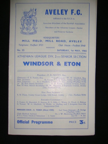 1964 aveley v windsor - v, &