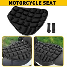 Black Lycra Comfort Gel Seat Cushion Cover Shock Absorb Pad Fits For Motorcycle