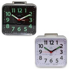 Acctim Parker Non-Ticking Analogue Sweep Luminous Hands Loud Bell Alarm Clock UK