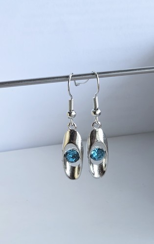 Silver tone turquoise crystal - tone,