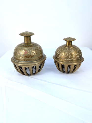 Pair vintage brass indian - pair,