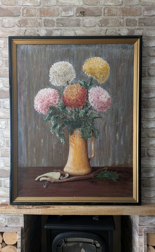 Large vintage still - life, oil