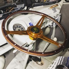 GOLD Wolfsburg Steering Wheel Wood Rim for VW Splitscreen Bus Camper 17" AAC297