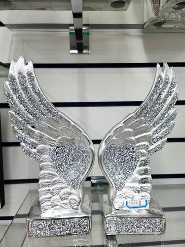 Silver crushed crystal pair - crystal, of