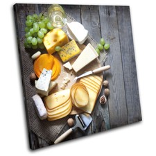 Cheese Board Grapes Wood Food