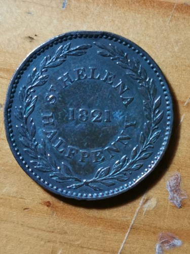 Helena halfpenny 1821 xf - st,