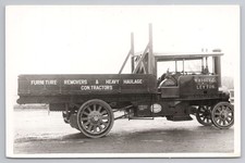 RPPC Wallis & Steven’s Steam Wagon Lorry N. Abbey & Co Leyton Removers  c1920