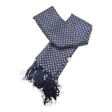 Vintage Tootal-Style Polyester Blue Pattern Scarf Men’s Classic Designer S82