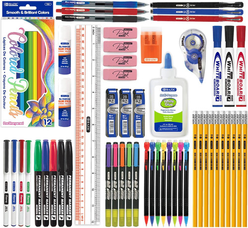 Back school supplies kit - back,