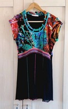 New Without Tags Ladies Blue Black Pink Green Pattern Top Blouse Shirt Size 10