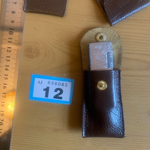 Brown leather lighter case - leather,
